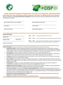 Study Abroad Program Proposal for Faculty Led Programs Abroad (FLPA)