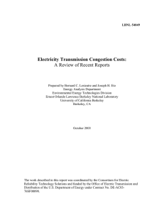 Electricity Transmission Congestion Costs: A Review of Recent Reports