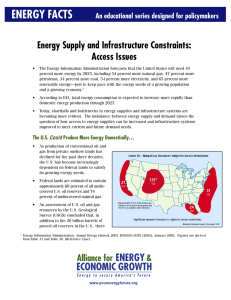 ENERGY FACTS Energy Supply and Infrastructure Constraints: Access Issues