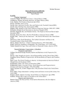Michael Mezzano Reading List for Oral Exams Prof. O'Toole