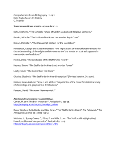 Comprehensive Exam Bibliography   11.24.12  Early Anglo‐Saxon Art History  C. Twomey   