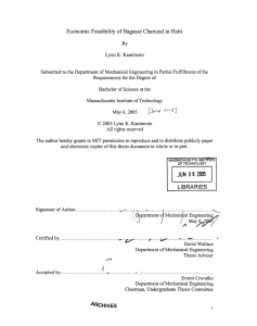 Economic Feasibility of Bagasse Charcoal in Haiti