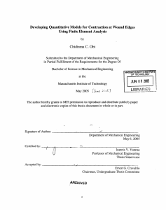 Developing Quantitative Models for Contraction at Wound Edges Chidinma C. Obi