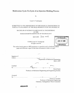 Multivariate Cycle-To-Cycle  of an Injection Molding  Process