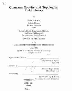 Quantum Gravity and Topological Field  Theory Gilad  Lifschytz