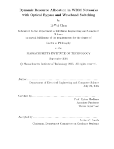 Dynamic Resource Allocation in WDM Networks Li-Wei Chen