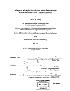 Adaptive  Multiple Description  Mode  Selection  for