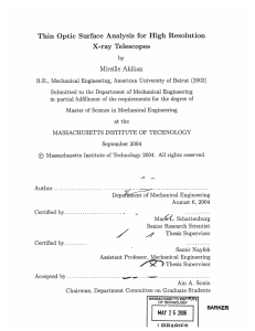 Thin  Optic  Surface  Analysis  for ... X-ray  Telescopes Mireille  Akilian