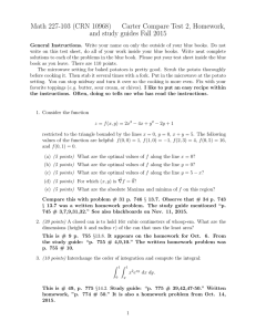 Math 227-103 (CRN 10968) Carter Compare Test 2, Homework,