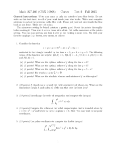 Math 227-103 (CRN 10968) Carter Test 2 Fall 2015