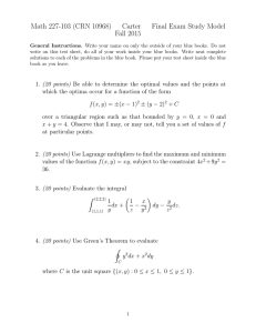 Math 227-103 (CRN 10968) Carter Final Exam Study Model Fall 2015