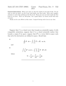 Math 227-103 (CRN 10968) Carter Final Exam, Dec. 9 Fall