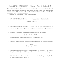 Math 227-104 (CRN 24680) Carter Test 2 Spring 2015