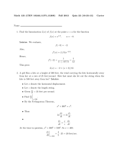 Math 125 (CRN 10240,11371,15269) Fall 2013 Quiz 22 (10-25-13) Carter