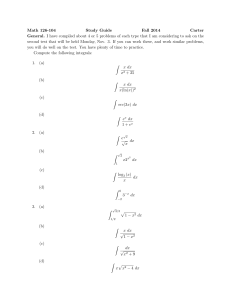 Math 126-104 Study Guide Fall 2014 Carter
