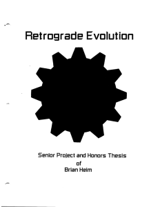 Retrograde Evolution Senior Project and Honors Thesis of Brian Heim
