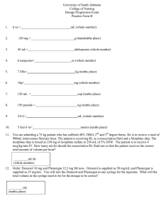University of South Alabama College of Nursing Dosage Progression Exam Practice Form B