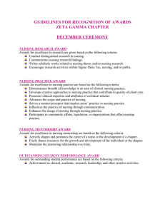 GUIDELINES FOR RECOGNITION OF AWARDS ZETA GAMMA CHAPTER  DECEMBER CEREMONY