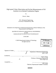 High-speed  Video  Observation  and  On-line ... Aeration  in  an Internal  Combustion  Engine