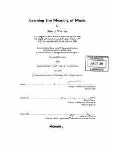 Learning the  Meaning of  Music Brian A. Whitman by