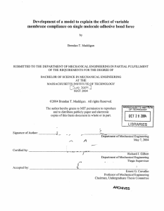 Development  of a model to explain  the effect... membrane  compliance  on single  molecule  adhesive...