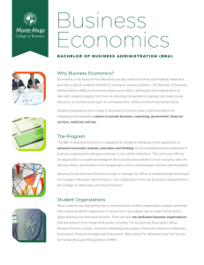 Business Economics Why Business Economics?