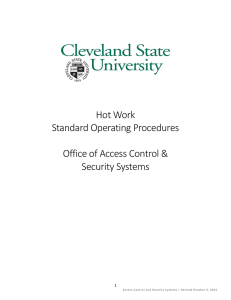 Hot Work Standard Operating Procedures Office of Access Control &amp;