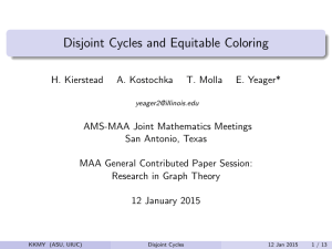 Disjoint Cycles and Equitable Coloring