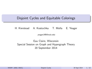 Disjoint Cycles and Equitable Colorings