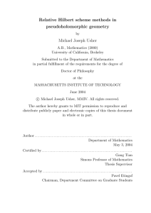 Relative Hilbert scheme methods in pseudoholomorphic geometry Michael Joseph Usher