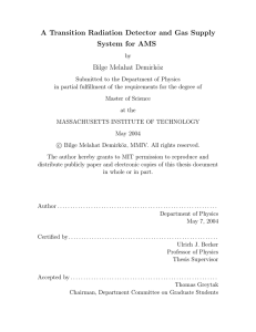 A Transition Radiation Detector and Gas Supply System for AMS oz