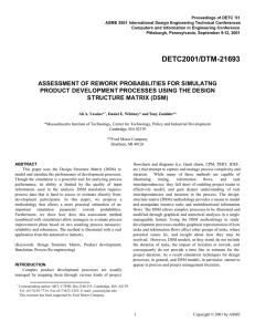 Proceedings of DETC ’01 ASME 2001 International Design Engineering Technical Conferences