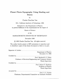 Planet  Photo-Topography  Using  Shading  and Stereo