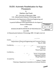 SUDS:  Automatic  Parallelization  for Raw Processors