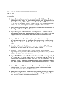 SUMMARY OF THE BOARD OF TRUSTEES MEETING May 20, 2014  Actions taken: