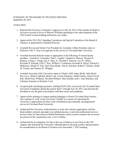 SUMMARY OF THE BOARD OF TRUSTEES MEETING September 20, 2012 Actions taken: