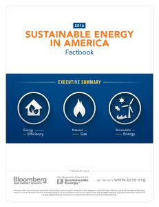 SUSTAINABLE ENERGY IN AMERICA Factbook EXECUTIVE SUMMARY