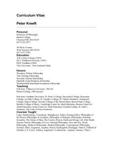 Curriculum Vitae  Peter Kreeft Personal