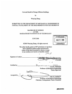 Cost and Benefit of Energy Efficient Buildings Wenying Zhang