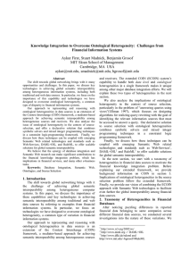 Knowledge Integration to Overcome Ontological Heterogeneity:  Challenges from