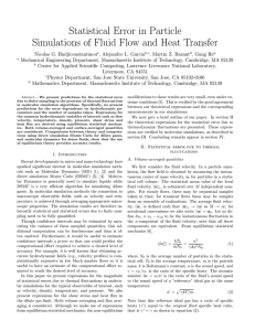 Statistical Error in Particle Simulations of Fluid Flow and Heat Transfer
