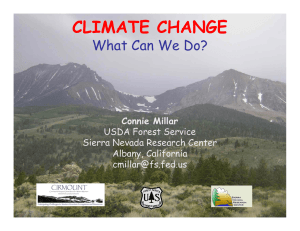 CLIMATE CHANGE What Can We Do? Connie Millar USDA Forest Service