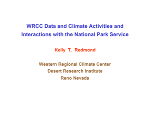 WRCC Data and Climate Activities and Kelly  T.  Redmond