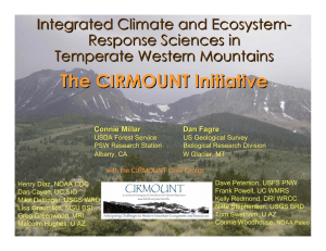 The CIRMOUNT Initiative Integrated Climate and Ecosystem - Response Sciences in