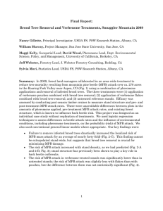 Final Report: Brood Tree Removal and Verbenone Treatments, Smuggler Mountain 2009