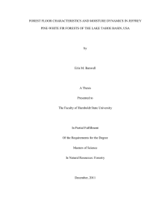 FOREST FLOOR CHARACTERISTICS AND MOISTURE DYNAMICS IN JEFFREY