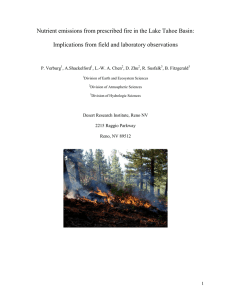 Nutrient emissions from prescribed fire in the Lake Tahoe Basin: