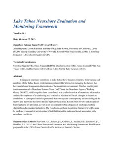 Lake Tahoe Nearshore Evaluation and Monitoring Framework