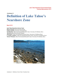 Definition of Lake Tahoe’s Nearshore Zone Lake Tahoe Nearshore Environmental Series