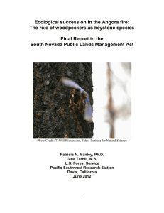 Ecological succession in the Angora fire:  Final Report to the
